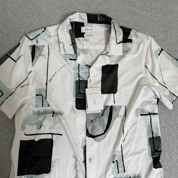 Porter & Ash Men's Abstract Print Kinetic Stretch Button Up Performance Size S - Picture 2 of 11